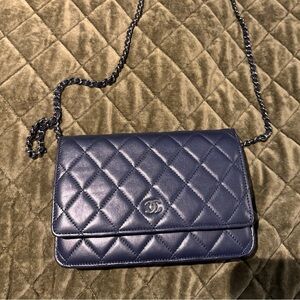 Authentic CHANEL WALLET ON A CHAIN Lambskin